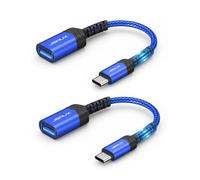 JSAUX USB C to USB 3.1 Adapter, [2 Pack] OTG USB Type C Adapter Compatible with Samsung Galaxy S20 S10 S9 S8 Plus Note 10 9 8, Huawei P30 P20 Lite Mate 30 20 Pro - Blue