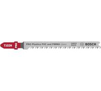 Bosch 3X PRO Plastics PVC Clean T102H Jigsaw Blade (for Plastics, Plastics, Length 100 mm, Professional Accessory Jigsaw)