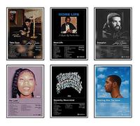 JSBADE Drake Poster Album Cover Limited Edition Posters ，Rapper Music Posters Room Aesthetic Canvas Wall Art Prints for Teens, Boys, Girls Room Decor Set of 6 for(8x12inch, Unframed)