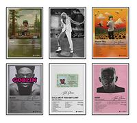 JSBADE Tyler，The Creator Poster Album Cover Limited Edition Posters ，Rapper Music Posters Room Aesthetic Canvas Wall Art Prints for Teens, Boys, Girls Room Decor Set of 6 for(8x12inch, Unframed)