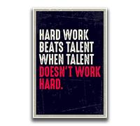 JSC163 Hard Work Beats Talent When Talent Doesn't Work Hard Poster | 18-Inches By 12-Inches | Premium 100lb Gloss Poster Paper