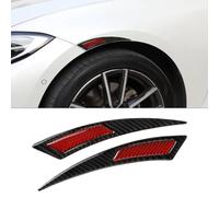 JSCARLIFE 2 Pack 24cm Car Fender Bumper Strips, PVC Wheel Arch Protector against Scratches & Collisions Car Wheel Arch Strips Moldings Mudguard Trim Universal Fit for All Cars (Red)