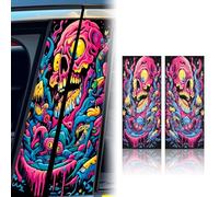 JSCARLIFE 2 Piece HD Vinyl Car Sticker,Waterproof Sunscreen Scratch Protection for The B Columns Sticker Personalized Vehicle Door Column for Car Center Pillar Window Door Sticker (M Color)