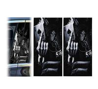 JSCARLIFE 2Pcs Car Center Pillar Stickers,HD Printed PVC Waterproof Skull Car Stickers Personalized Skull Decoration Sticker for Auto Center Pillar Window Door Sticker (B Color)