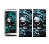 JSCARLIFE 2Pcs Car Center Pillar Stickers,HD Printed PVC Waterproof Skull Car Stickers Personalized Skull Decoration Sticker for Auto Center Pillar Window Door Sticker (A Color)