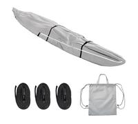 JSCARLIFE 420D Thickened Kayak & Canoe Cover,Duty Waterproof Kayak Cover UV Resistant Canoe Storage Cover UV Protection Sunblock Shield for Fishing Boat,Kayak,Canoe and Paddle Board (18FT)