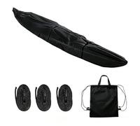 JSCARLIFE 420D Thickened Kayak Canoe Cover,Duty Waterproof Kayak Cover UV Resistant Canoe Storage Cover UV Protection Sunblock Shield for Fishing Boat,Kayak and Paddle Board (Black-16FT（500 * 100CM）)