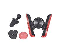 JSCARLIFE Bling Bling Air Vent Mount Phone Holder Crystal Rhinestone Car Stand Phone Holder for GPS Screen MP5 (Red)