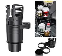 JSCARLIFE Car Cup Holder Expander Adapter with Adjustable Base, 4 in 1 Multifunctional 360° Rotating Car Cup Holder Insert Suitable for Round Cup Slot Models