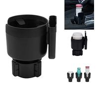 JSCARLIFE Car Cup Holder Expander with Cell Phone Stand, 2 in 1 Multifunctional Car Cup Holder Compatible with All Kinds of Cups and Bottles Universal for Most Vehicles BLACK