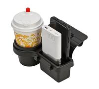 JSCARLIFE Car Door Side Cup Holder, 4-in-1 Multifunctional Car Cup Holder Window Gap Storage Box with Phone Mount & Hook Universal Fit for Car SUV