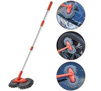 JSCARLIFE Car Wash Brush Mop with Long Handle, 360° Rotation Chenille Microfiber Car Cleaning Kit Brush Duster for Cleaning Cars, SUV, Truck and Household Cleaning (Wash Brush with Long Handle)