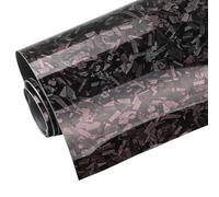 JSCARLIFE Forged Car Vinyl Wrap Sticker, Adhesive Wrap Vinyl Roll for Full Car Wraps Bubble Free Self-Adhesive Paint Protection Film Car Interior Decals for Car Styling (Grey Red, 152 * 60CM()