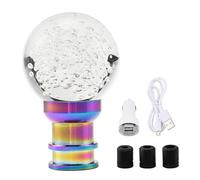 JSCARLIFE Gear Shifter Knobs with Adapter,Universal Clear Crystal Acrylic Shift Knob Bubble Head Shift Knob Fit for Most Manual Transmissions (White)