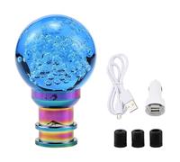 JSCARLIFE Gear Shifter Knobs with Adapter,Universal Clear Crystal Acrylic Shift Knob Bubble Head Shift Knob Fit for Most Manual Transmissions (Blue)