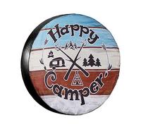 JSCARLIFE Happy C-amper Spare Tire Cover Wheel Protectors Weatherproof Dust-Proof Wheel Covers Universal Fit for Trailer Rv SUV Truck C-amper Travel Trailers Accessories (17 inches（80-83CM）)