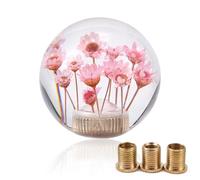 JSCARLIFE Manual Car Gear Stick Shift Knob,Universal Shifter Knobs Flower,Flower Shifter Knob,Floral Shifter Knobs Flower Gear Shifter Knob for Most Manual Transmissions SUV Cars (Pink)