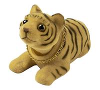JSCARLIFE Nodding Tiger Ornaments,Mini Bobble Head Toys Car Tiger Shaking Head Ornaments Mini Tiger Figurine for Car Dashboard Home Office Desktop Bedroom Decoration (Brown)