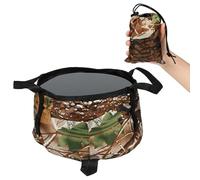 JSCARLIFE Portable Foldable Sink Basin,Thickened Leakproof Nylon Bucket with Reinforced Handle,Camping Bowls Collapsible Washing Bowl for Car, Fishing, Dishes,Outdoor Adventures,Travel (Camouflage)