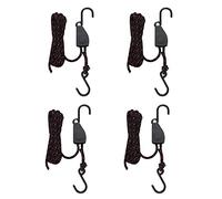 JSCARLIFE Secure Canoe and Kayak Bow and Stern Tie Down Straps Cargo on Car Top Roof Rack Adjustable Lashing Rope Ratchet Fixture Pulley Hanger (4 PCS)