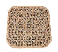 JSCARLIFE Universal Car Seat Cushion, Breathable Wooden Bead Cover Pad Summer Cooling Ventilating Cool Pad Four Seasons Car Interior Seat Protector for Auto Cars Home Office Chair (Beige)