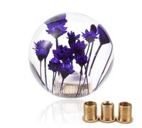 JSCARLIFE Universal Shifter Knob, Flower Gear Shifter Knob, Purple, Aluminum Alloy & Acrylic, 14 cm x 4.3 cm