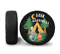 JSCARLIFE Universal Spare Tire Cover,Waterproof Rain Tire Protectors Covers Gain Happines Wheel Covers Travel Dust-Proof Accessories Fit for Trailer RV Truck SUV C-amper (Tree, 16 Inches（76-79CM）)