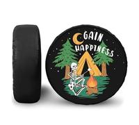 JSCARLIFE Universal Spare Tire Cover,Waterproof Rain Tire Protectors Covers Gain Happines Wheel Covers Travel Dust-Proof Accessories Fit for Trailer RV Truck SUV C-amper (Tree, 14 Inches（60-69CM）)