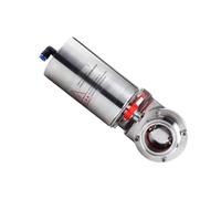 JSCCMEEQ Butterfly Valve Triple Clamp 1.5" and 2" 2, with pneumatic | 45 mm x Ferrule 64