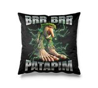 Jschlatt BRR BRR Patapim Throw Pillow Cover, Italian Brainrot Funny Meme Cushion Cover, Gen Z Pillow Case 18'' x 18'' (45cm x 45cm)