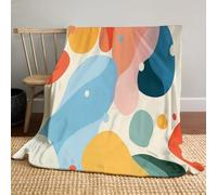 JSCWDET Abstract Patternshome Flannel Fleece Soft Warm Plush Throw Blanket For Bed/Couch/Sofa/Office/Camping Geometric Shapes,59"×79"