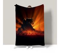 JSCWDET Abstract Silhouettes Blanket,Orange Color Soft Fleece Flannel Throw Blanket Lightweight Cute Comfy Warm Clouds Of Smoke Blankets For Couch Sofa Bed Office 59"×79"