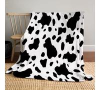 JSCWDET Animal Print Effect Throw Blanket, Cow Spot Pattern Fleece Blanket For Bed Sofa Couch, Super Soft Fluffy Flannel Blankets And Throws,Queen Size 71"×87"