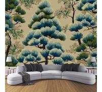 JSCWDET Artistic Style Wallpaper Mural, 3D Pine Tree Pattern Photo Wallpaper,400 × 280 Cm Silk Cloth Wall Art Roll Wallpapers for Wall Covering,Beige