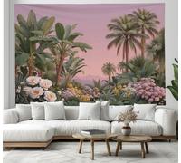 JSCWDET Banana Tree Flower Print Tapestry Natural Jungle Illustration Large Tapestries Wall Hanging Wall Art Decorations Bedroom Living Room Dorm