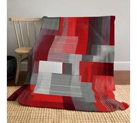 JSCWDET Block Stripes Home Flannel Fleece Soft Warm Plush Throw Blanket For Bed/Couch/Sofa/Office/Camping,Geometric Shapes 51"×59"