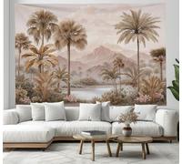 JSCWDET Exotic Jungle Landscape Tapestry Wall Hanging Watercolor Palm Trees Tapestries Aesthetic For Bedroom Living Room College Dorm Wall Tapestry Decor Backdrop 100×75cm