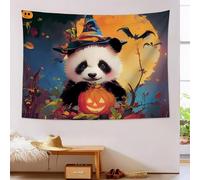 JSCWDET Fantasy Art Style Tapestry Wall Hanging Cute Panda Pumpkin Tapestries Aesthetic For Bedroom Living Room College Dorm Wall Tapestry Decor Backdrop 150L×100Wcm