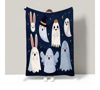 JSCWDET Horror Theme Design Blanket Warm Baby Size Super Soft Blanket Blue Soft Anti-Pilling Flannel For Adults & Kids 3D Cartoon Ghost Design Print (30"×40")