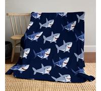 JSCWDET Marine Animal Themehome Flannel Fleece Soft Warm Plush Throw Blanket For Bed/Couch/Sofa/Office/Camping Cartoon Shark Pattern,87"×94"