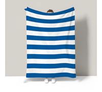 JSCWDET Minimalist Style Blanket,Blue And White Soft Fleece Flannel Throw Blanket Lightweight Cute Comfy Warm Horizontal Stripes Design Blankets For Couch Sofa Bed Office 30"×40"