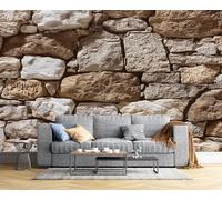 JSCWDET Mural Wallpaper Rock Elements Wall Mural Decoration Stone Wall Texture Poster Picture Photo Wallpaper 400 × 280 Cm Wall Paper For Home Living Room Kids Bedroom Deco Off White