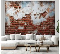 JSCWDET Retro Industrial Style Tapestry, Shabby Brick Wall Texture Wall Hanging Tapestries for Bedroom, Living Room - 230x180cm - Red