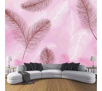 JSCWDET Romantic Style Wall Decals Abstract Pink Palm Leaves Wall Stickers Bedroom Living Room Sofa Tv Background Walls Decor,Light Purple,400 × 280 Cm