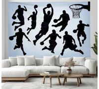 JSCWDET Sports Themes Tapestry, Basketball Players Wall Hanging Tapestries for Bedroom, Living Room - 100×75cm - White