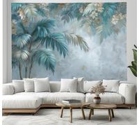 JSCWDET Tropical Plant Painting Tapestry Abstract Leaves Wall Hanging Backdrop Wall Art Blue Home Decor for Bedroom Living Room Aesthetic 200×150cm