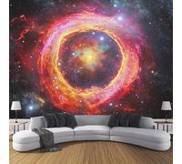 JSCWDET Vast Universe 3D Wallpaper Circular Nebula Large Mural Bedroom Living Room Tv Background Photo Wall Papers Home Decor,Red,300 × 210 Cm