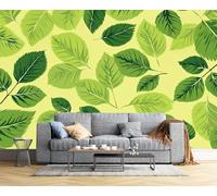 JSCWDET Wallpaper Dense Foliage Family Wall Mural Silk Cloth Art Design Green Leaf Pattern Photo Wallpaper for Living Room Bedroom Backdrop Wall Decor Poster Picture 150 × 105 Cm