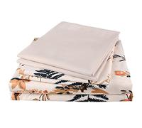 JSD 6 Pieces Fern Floral Printed Sheet Set Queen, Soft Microfiber Bed Sheet Set 15" Extra Deep Pocket