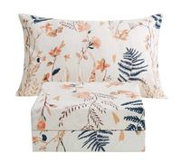 JSD Boho Floral Printed Sheet Set Twin Size 3 Piece, Soft Botanical Pattern Microfiber Sheets Extra Deep Pocket